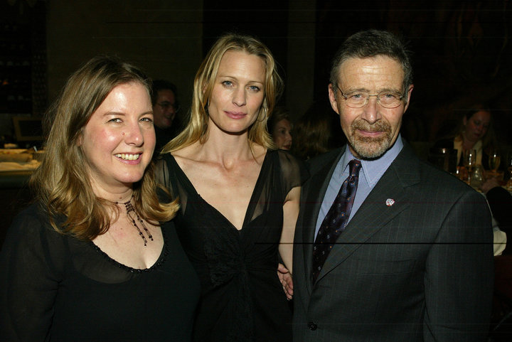 Janet Fitch (left) after the premiere of the film &ldquo;White Oleander&rdquo; in Los Angeles in 2002, with Robin Wright, who