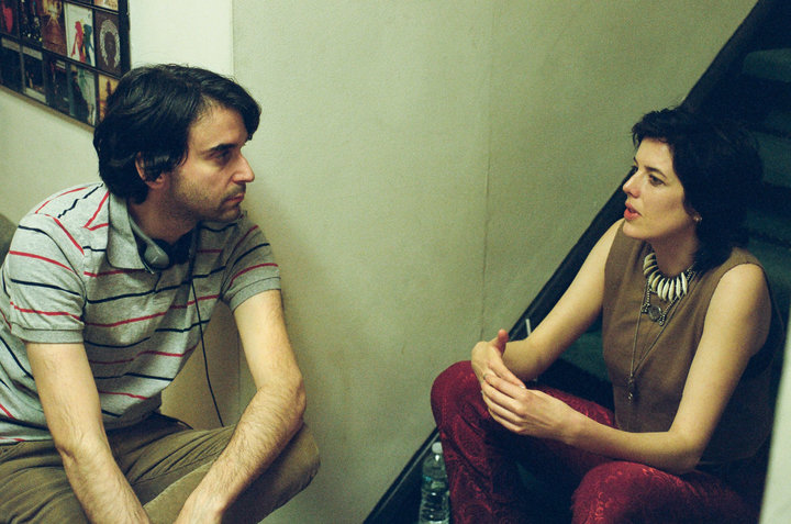 Alex Ross Perry and&nbsp;Agyness Deyn on the set of "Her Smell."