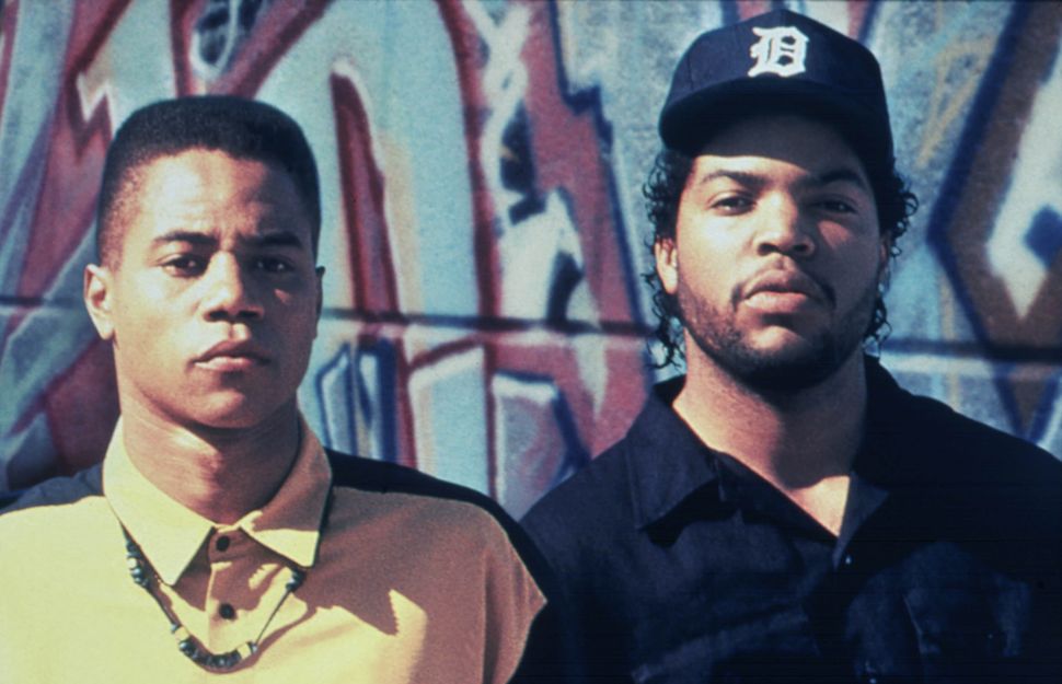 <strong>﻿</strong>﻿Ice Cube and Cuba Gooding Jr. in &ldquo;Boyz N the Hood.&rdquo;