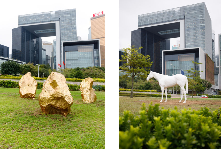 Left Bosco Sodi - Untitled, 2017 Right Mark Wallinger - White Horse, 2013