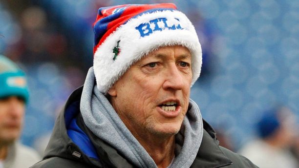 FILE - In this Dec. 24, 2016, file photo, Buffalo Bills Hall of Fame quarterback Jim Kelly is seen before before an NFL football game in Orchard Park, N.Y.  Kelly has once again been diagnosed with oral cancer. Kelly released a statement through his publicist Thursday, March 1, 2018,  saying he is "shocked and deeply saddened" by the news, and vows to once again to fight to overcome the disease. (AP Photo/Bill Wippert, File)