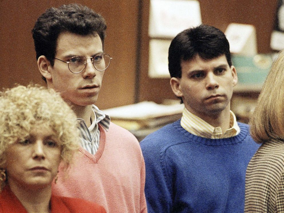 PHOTO: In this file photo, brothers Erik Menendez and Lyle Menendez listen to a charge of murder conspiracy against them, Dec. 29, 1992, in Los Angeles.