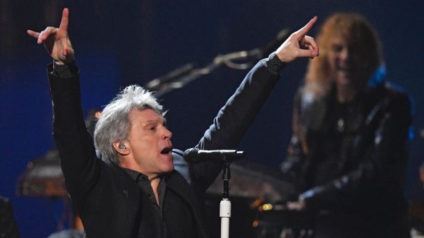 Jon Bon Jovi performs during the Rock and Roll Hall of Fame induction ceremony, Saturday, April 14, 2018, in Cleveland. (AP Photo/David Richard)