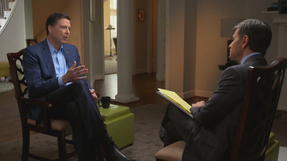 Comey tells ABC News George Stephanopoulos he hopes both the Trump and Clinton camp see a deeply flawed human surrounded by other flawed humans trying to make decisions with an eye, not on politics, but on those higher values.