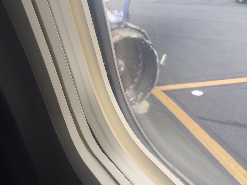 PHOTO: A view out the Southwest Airlines plane that made an emergency landing in Philadelphia taken by a passenger, April. 17. 2018.