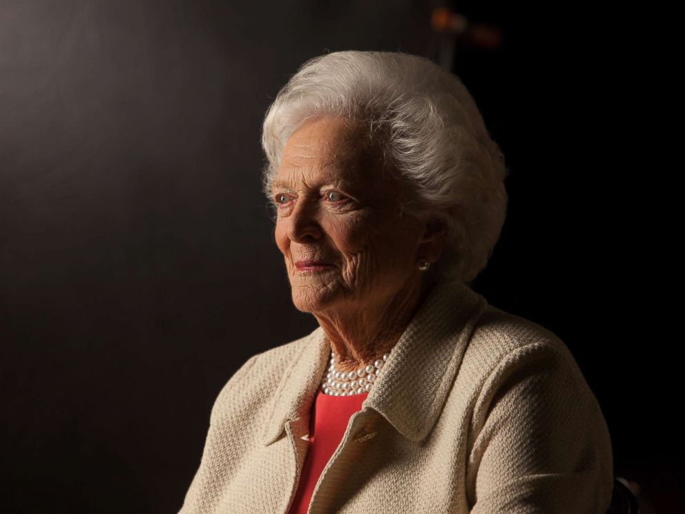 PHOTO: Former First Lady Barbara Bush is interviewed for The Presidents Gatekeepers project about the White House Chiefs of Staff at the Bush Library, Oct. 24, 2011 in College Station, Texas.