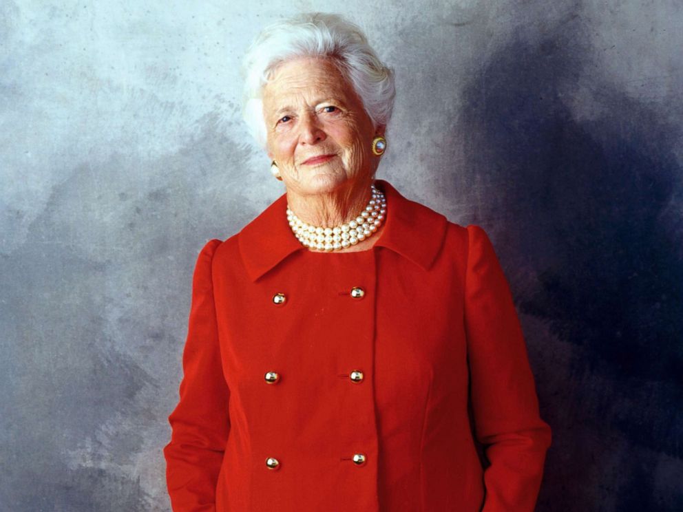 PHOTO: Former First Lady Barbara Bush poses for a portrait on Aug. 23, 2001 in Houston.