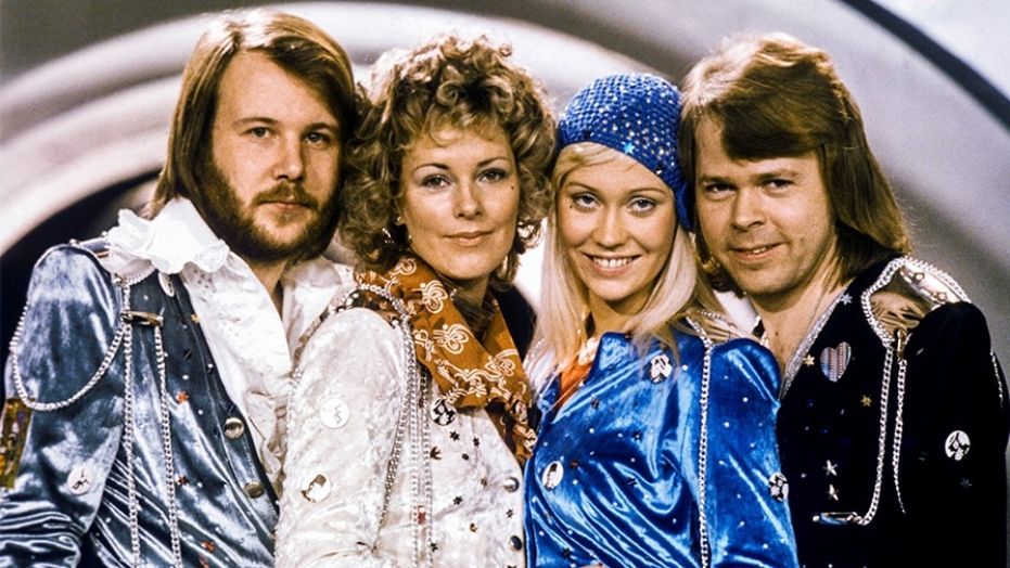 Swedish pop group ABBA: Benny Andersson, Anni-Frid Lyngstad, Agnetha Faltskog and Bjorn Ulvaeus pose after winning the Swedish branch of the Eurovision Song Contest with their song "Waterloo", February 9, 1974.