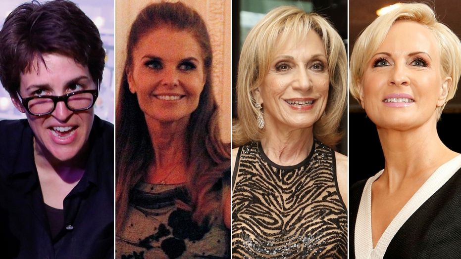 Tom Brokaw's defenders at NBC/MSNBC reportedly include, from left, Rachel Maddow, Maria Shriver, Andrea Mitchell and Mika Brzezinski.