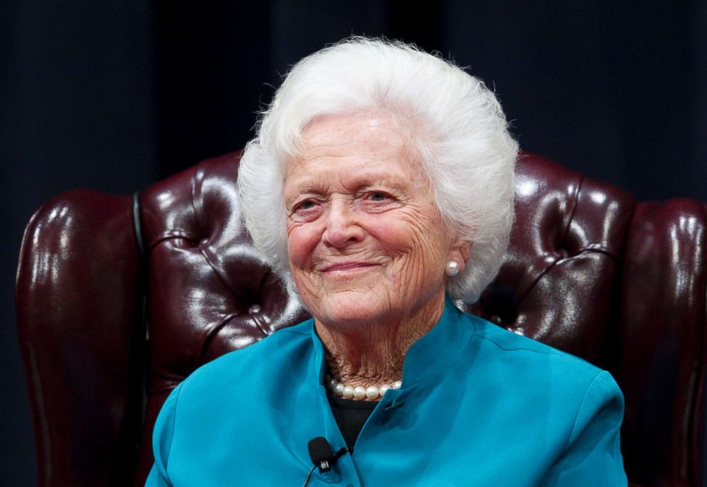 PHOTO: Former U.S. First Lady Barbara Bush discusses her White House experience during a day-long symposium titled Americas First Ladies-An Enduring Legacy at the George Bush Presidential Library Center at Texas A&M, Nov. 14, 2011.