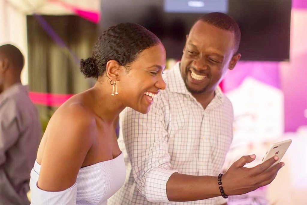 Actress, Vicky Jeudy and host, Carel Pedre (Image: Haiti Tech Summit)