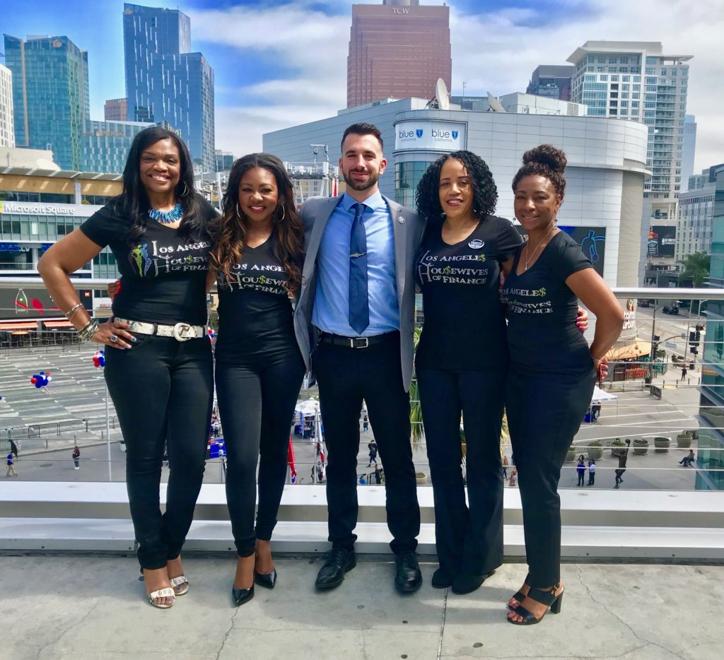 L to R: LaShonda Johnson, Kasinda Williams Ryan Mellon, Los Angeles, Clippers, Cheri Gardner, Mary Johns, of the Los Angeles Housewives of Finance, a Chapter of the Houston Housewives Of Finance (Image: HHOF)