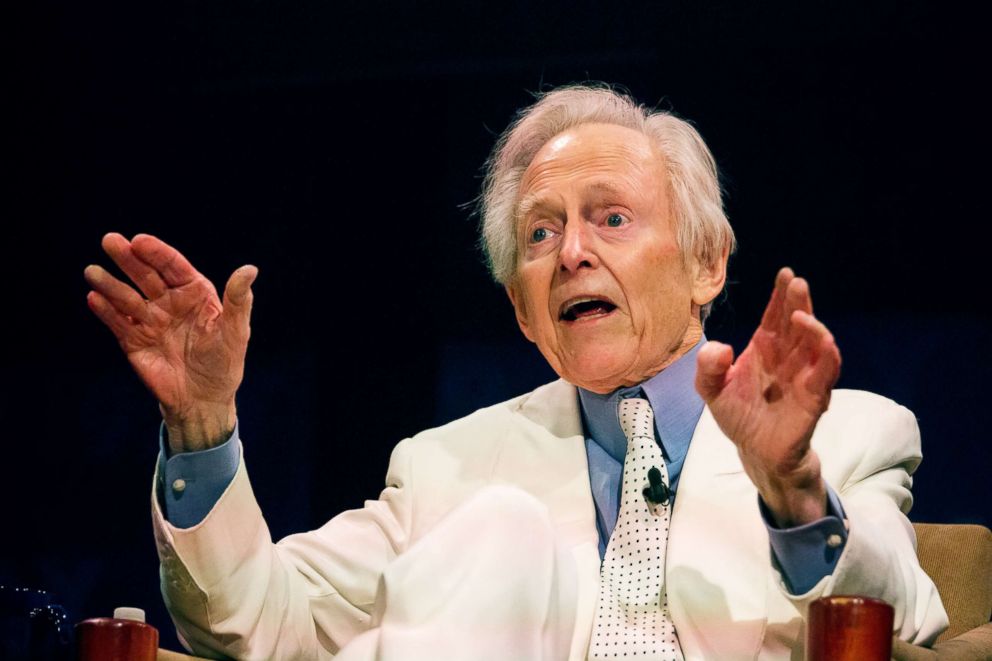 PHOTO: Author Tom Wolfe speaks during a post-screening discussion at the 10th Annual FOLCS Film Festival in New York, Oct. 27, 2015.
