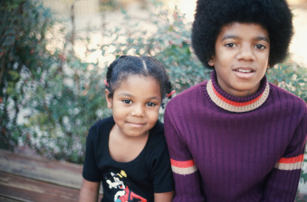 With her brother, Michael Jackson, at their home in Los Angeles.