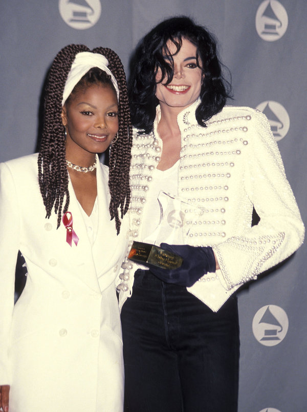 With&nbsp;Michael Jackson at the 35th annual Grammy Awards in Los Angeles.