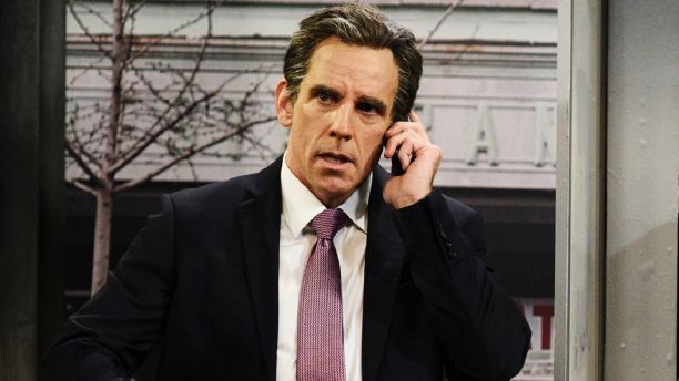 This image released by NBC shows Ben Stiller portraying attorney Michael Cohen during an appearance on "Saturday Night Live" in New York on Saturday, May 5, 2018. (Will Heath/NBC via AP)