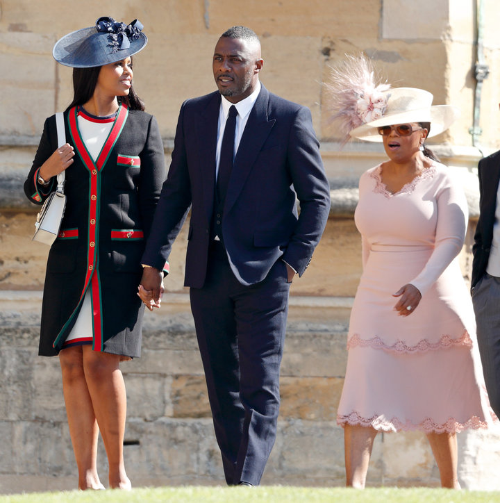 Guests at Prince Harry's wedding included Oprah Winfrey (right), Idris Elba and his fianc&eacute;e Sabrina Dhowre.