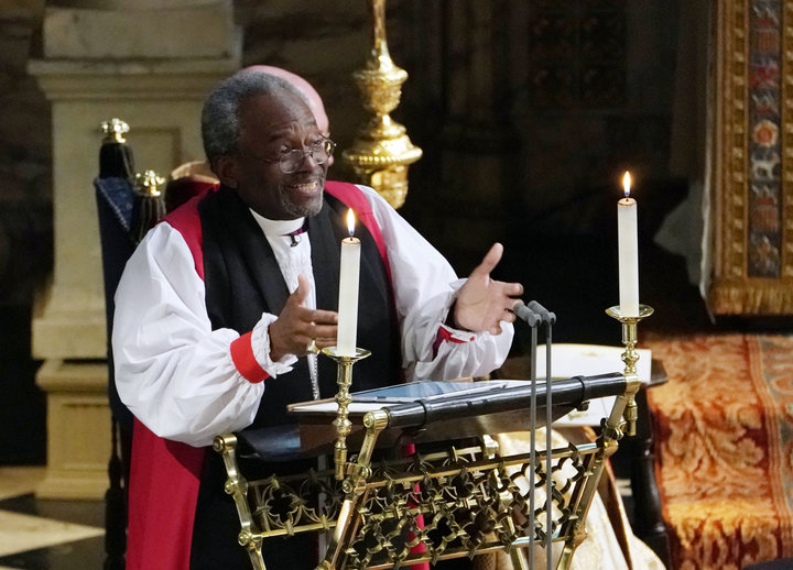 Michael Curry, the first black presiding&nbsp;bishop&nbsp;of the&nbsp;Episcopal Church&nbsp;in the&nbsp;U.S., delivered a spi