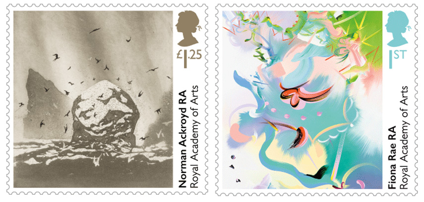 Special Stamps by Norman Ackroyd and Fiona Rae