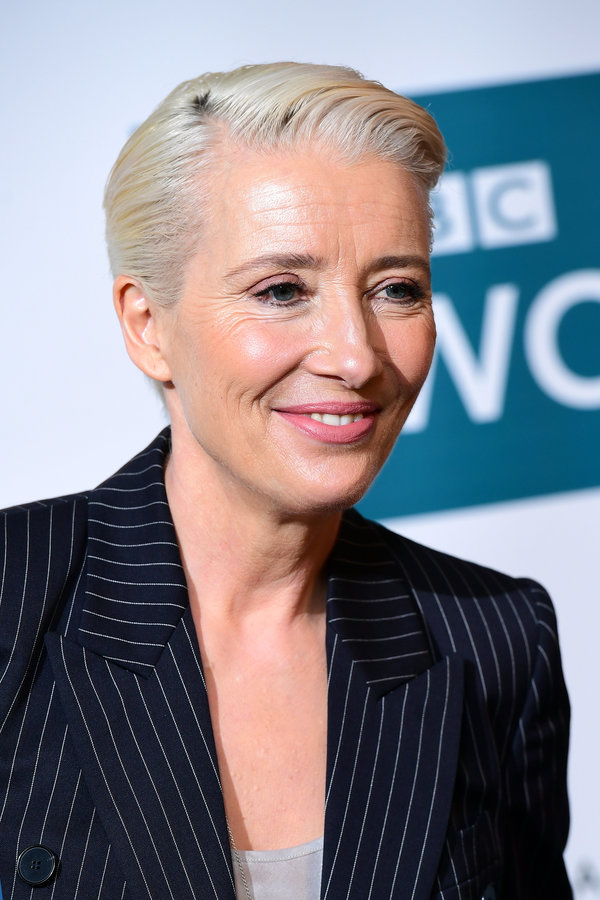 Emma Thompson's slicked-back and bleached style is unquestionably chic, and perfect for shorter hair.