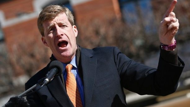 Former U.S. Congressman Patrick J. Kennedy II speaks during a rally in support of the People's Mojahedin Organization Of Iran (PMOI), also known as the Mujahadin-e-Khalq (MEK), in Stockholm April 6, 2013. Hundreds of Iranian demonstrators rallied in Stockholm to demand for more protection from the United Nations (UN) for their group members in Iraq. REUTERS/Fredrik Persson/Scanpix Sweden (SWEDEN - Tags: POLITICS CIVIL UNREST) 
ATTENTION EDITORS - THIS IMAGE HAS BEEN SUPPLIED BY A THIRD PARTY. IT IS DISTRIBUTED, EXACTLY AS RECEIVED BY REUTERS, AS A SERVICE TO CLIENTS. SWEDEN OUT. NO COMMERCIAL OR EDITORIAL SALES IN SWEDEN. NO COMMERCIAL SALES - GM1E9461NUM01