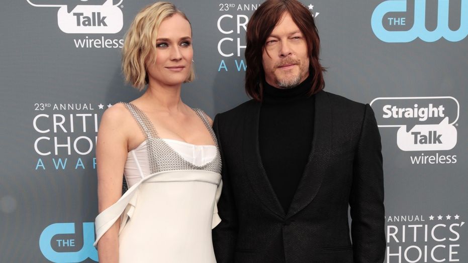 Diane Kruger, left and boyfriend Norman Reedus at the 23rd Critic's Choice Awards