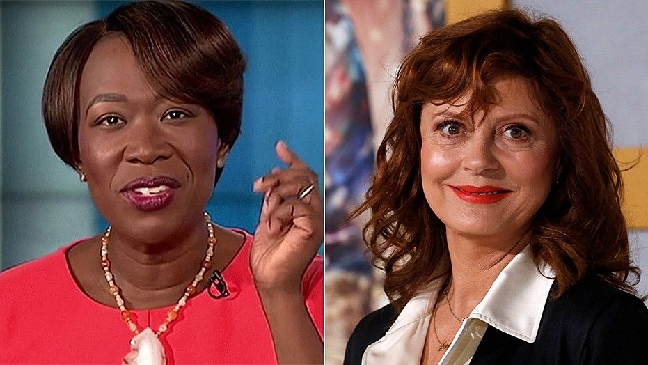 Outspoken liberal actress Susan Sarandon, right, wonders why MSNBC isn’t demanding answers from embattled star Joy Reid. 