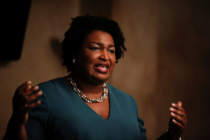 Stacey Abrams speaks at a Young Democrats of Cobb County meeting on Nov. 16, 2017.