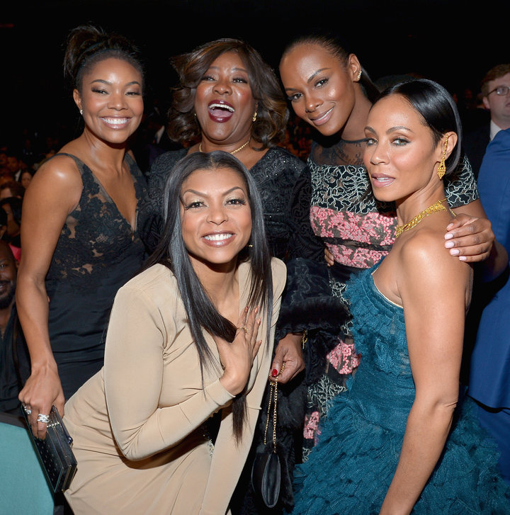 From left, Gabrielle Union, Taraji P. Henson, Loretta Devine, Tika Sumpter and Jada Pinkett Smith pose together at the&nbsp;4