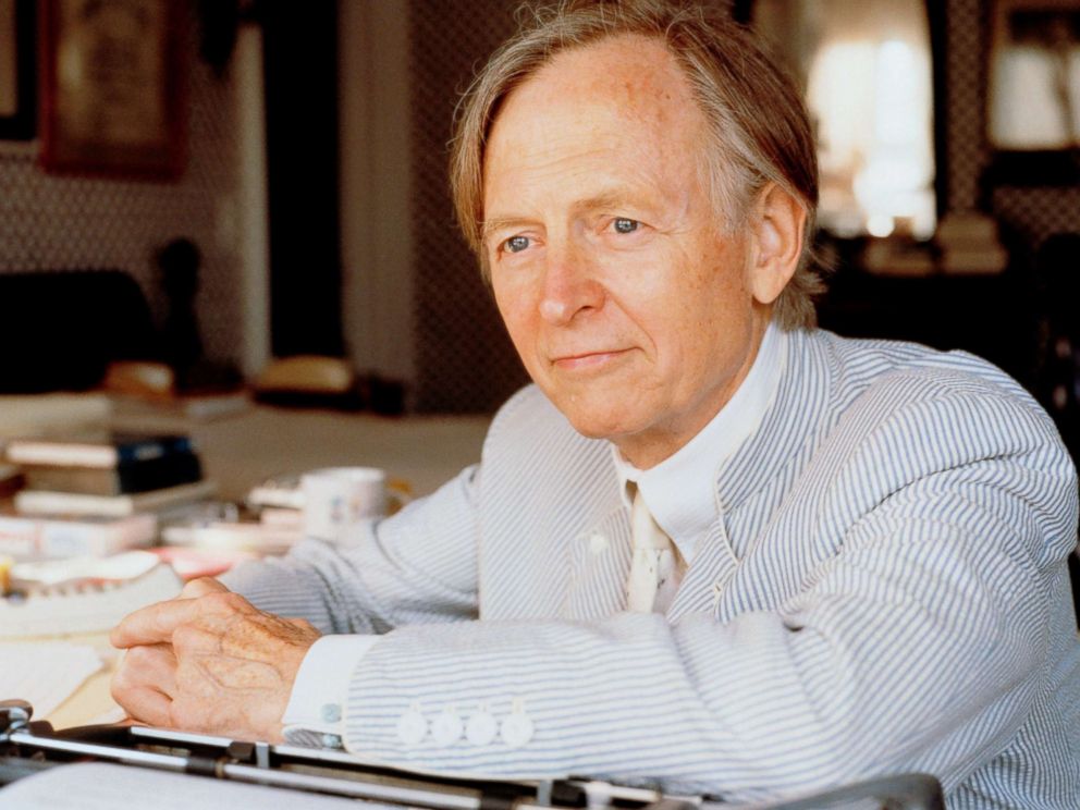 PHOTO: Novelist Tom Wolfe sits at a desk in this undated file photo.