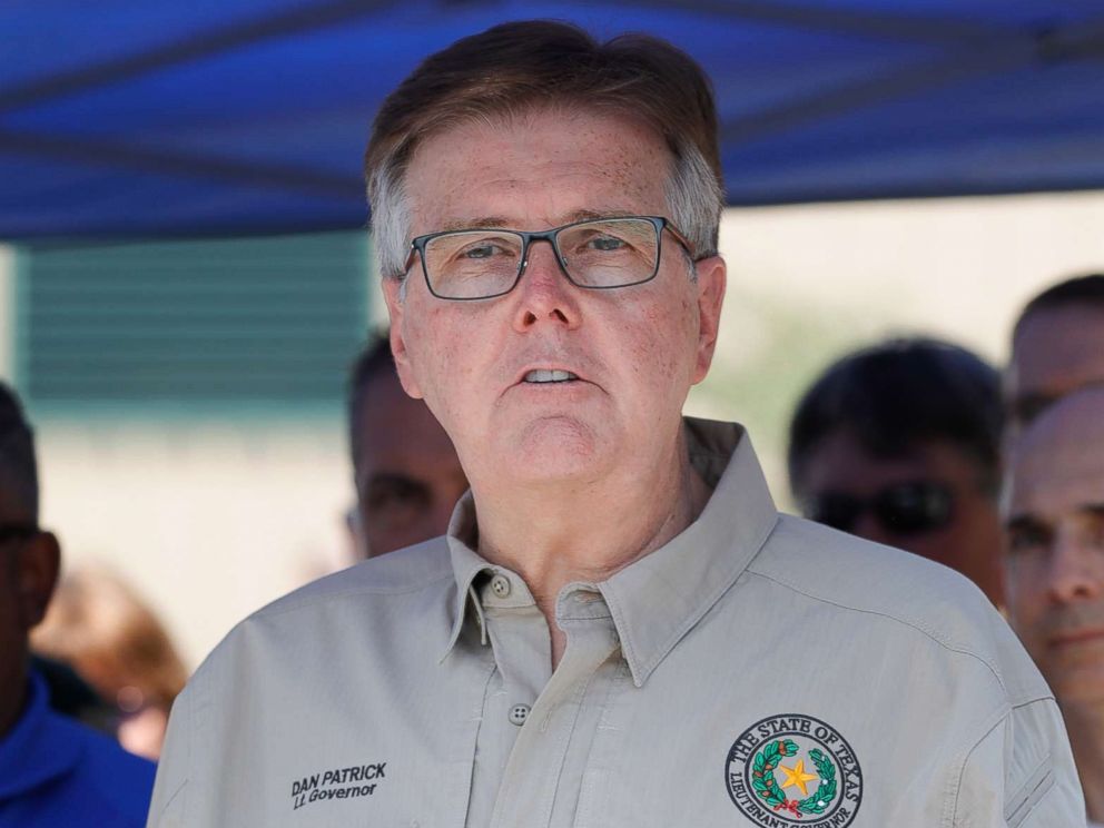 PHOTO: Texas Lt. Governor Dan Patrick speaks during a press conference about the shooting incident at Santa Fe High School, May 18, 2018 in Santa Fe, Texas.