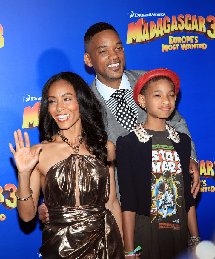 Jada Pinkett Smith, Will Smith and Willow Smith pictured together in 2012.&nbsp;