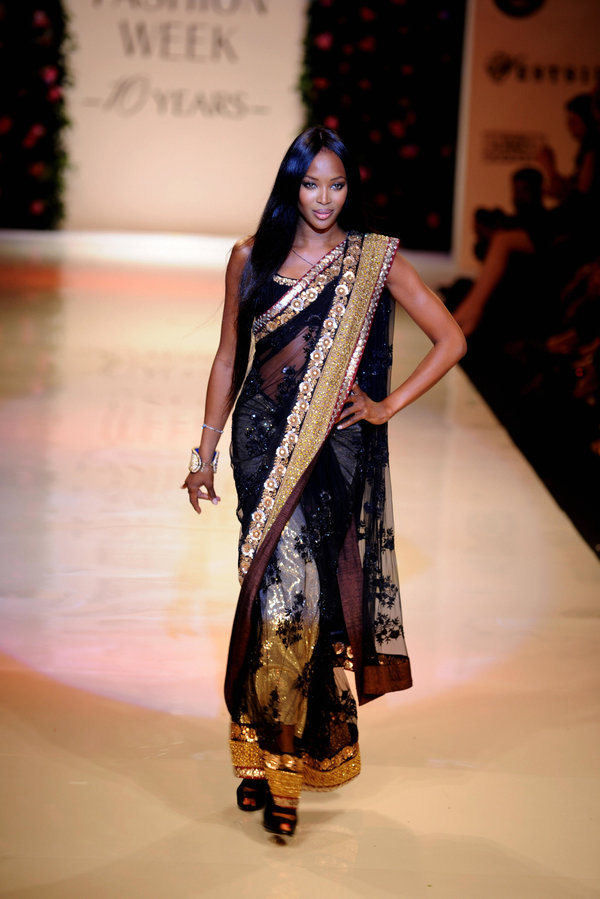 Walking the runway&nbsp;for My Mumbai, a charity show at the Lakme Fashion Week in Mumbai, India.