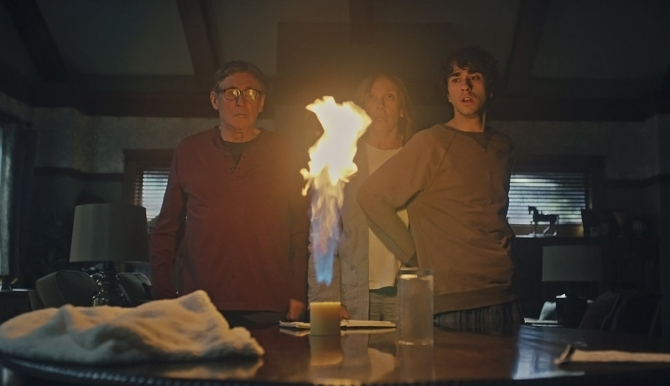 Byrne, Collette and Wolff in a scene from "Hereditary."