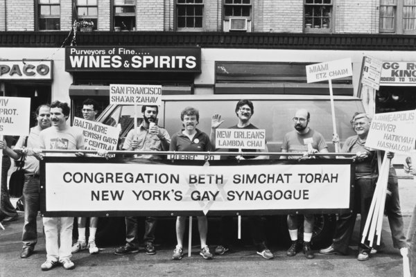 Members of the Jewish community join gay Pride day in New York City, June 1982.
