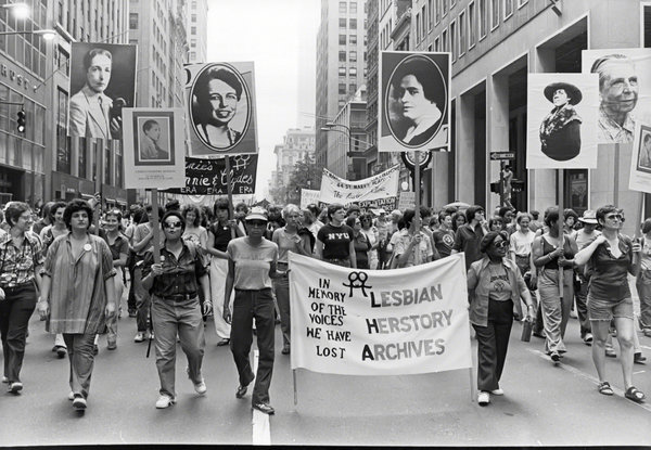 Gay and lesbian Pride parade in New York City, circa 1980.