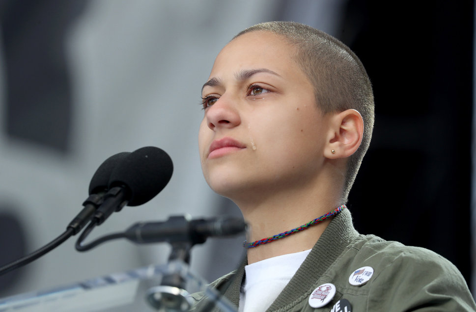 Emma Gonzalez&nbsp;calls for stricter gun control during the March for Our Lives in Washington, D.C, March 24. She showed how
