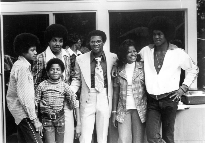 From left: Michael Jackson, Randy Jackson, Joe Jackson, Junior Walker, Katherine Jackson and Jermaine Jackson, pictured in 19