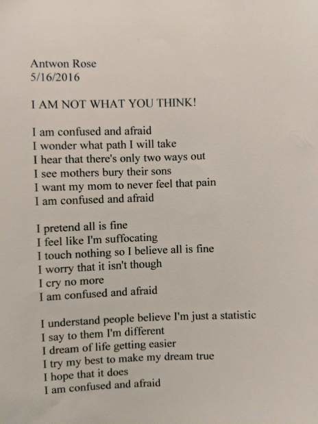 A poem written by&nbsp;Antwon Rose Jr. two years ago. A police officer fatally shot him&nbsp;as he ran from a traffic stop in
