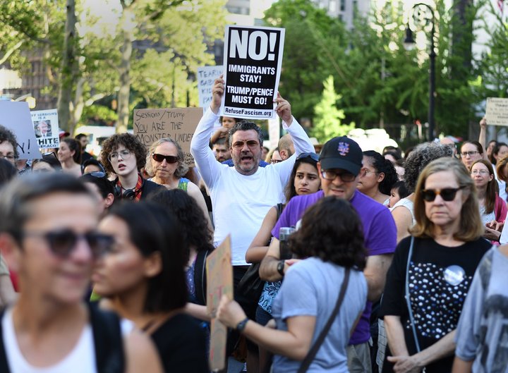 Protesters in New York City demonstrate against the Trump administration's separation of immigrant families.