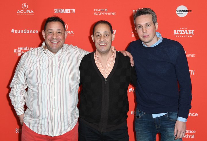 David Kellman, Robert Shafran and director Tim Wardle at the Sundance premiere of "Three Identical Strangers."