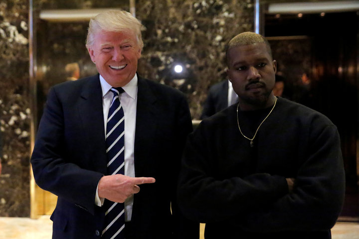 Kanye West posed with Donald Trump, then the president-elect, in Trump Tower on Dec. 13, 2016.