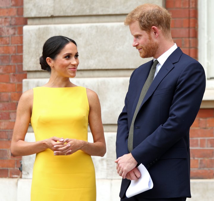 The Duchess of Sussex in a dress fit for summer (and Britain's current heatwave).&nbsp;
