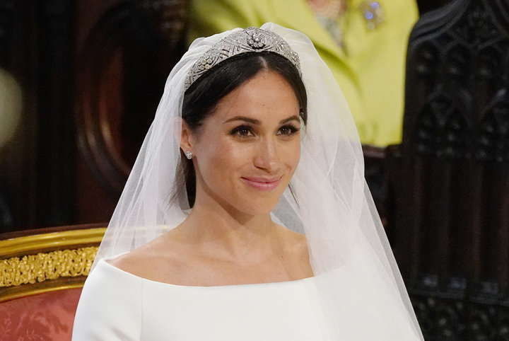 Meghan Markle on her wedding day in St. George's Chapel at Windsor Castle.&nbsp;