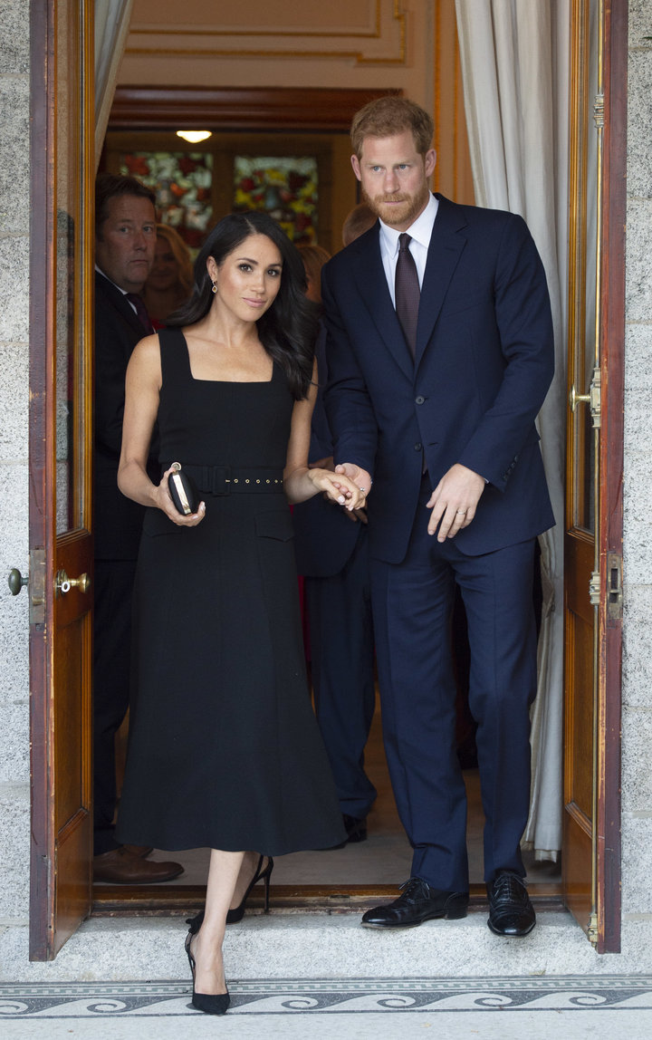 The Duke and Duchess of Sussex attend a reception at Glencairn, the residence of Robin Barnett, the British Ambassador to Ire