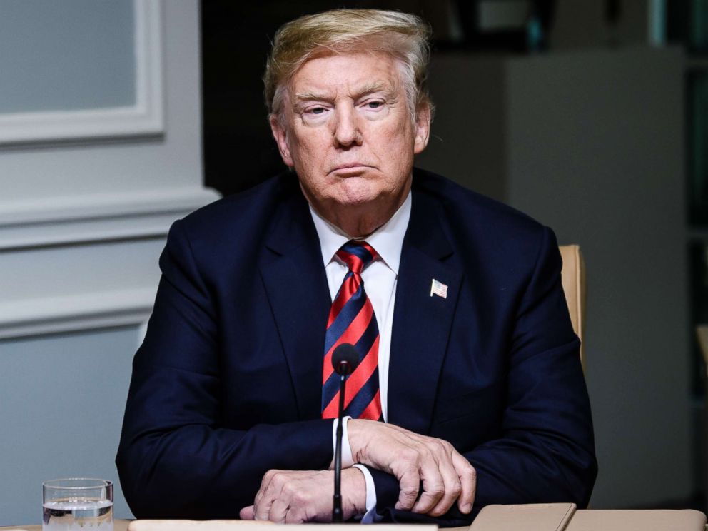 PHOTO: President Donald Trump participates in a G-7 summit working session on June 8, 2018, in Charlevoix, Canada.