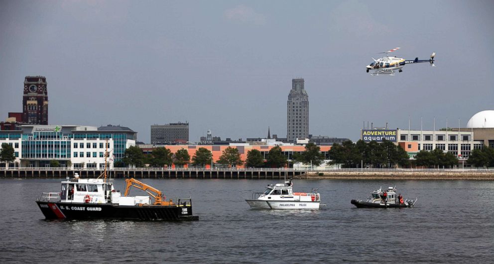 PHOTO: Rescue vessels are seen on the Delaware River in Philadelphia, July 7, 2010. Coast Guard officials say a barge collided with a tourist duck boat on the Delaware River in Philadelphia.