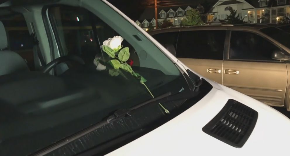 PHOTO: A single white rose was left on the windshield of one of the vehicles the in parking lot of Ride the Ducks in Branson, Mo. after one of their vehicles capsized, July 19, 2018. 