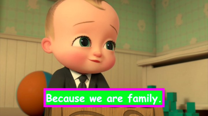 &ldquo;The Boss Baby: Back in Business&rdquo; on Netflix, with customized subtitles.