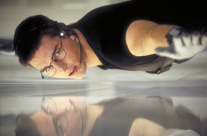 Tom Cruise as Ethan Hunt (and himself?!) in a scene from the first &ldquo;Mission: Impossible&rdquo; film in 1996.